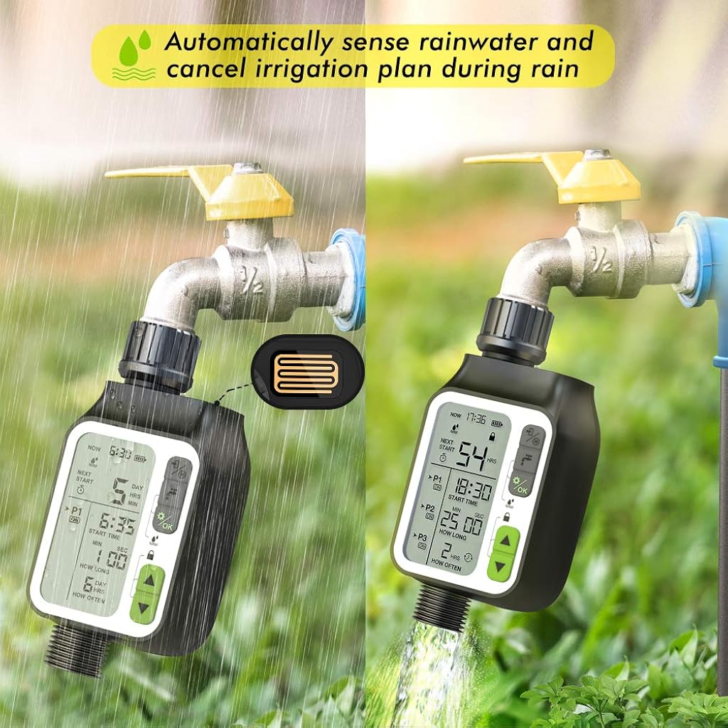 HASTHIP® Drip Irrigation Timer for Garden Farm Irrigation Water Timer with Rainy Sensor Multi Programs Automatic Watering System Waterproof Digital Timer for Lawns 2PCS HASTHIP® Drip Irrigation Timer for Garden Farm Irrigation Water Timer with Rainy Sensor Multi Programs Automatic Watering System Waterproof Digital Timer for Lawns 2PCS